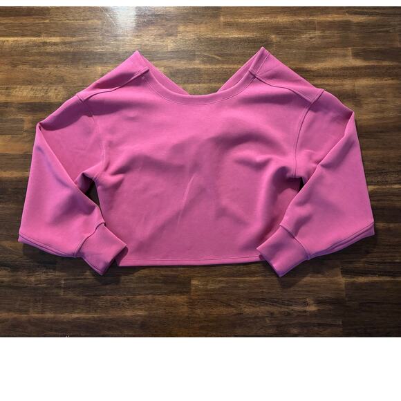 Lululemon Women's 6 Twist Back to Front Pullover Sweatshirt Reversible Pink - Picture 4 of 12